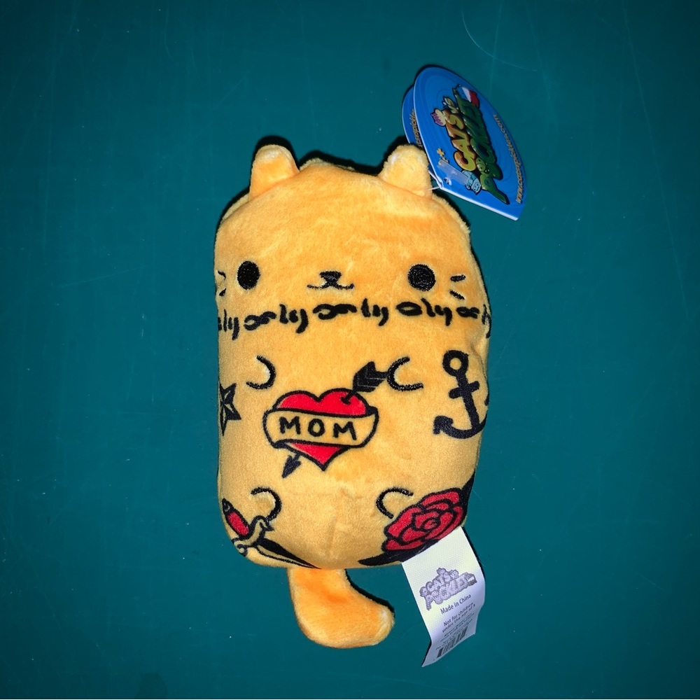 TAT CAT Cats vs Pickles Beanbag Stuffed Animal ORIGINAL BLUE WAVE Bean TATTOO